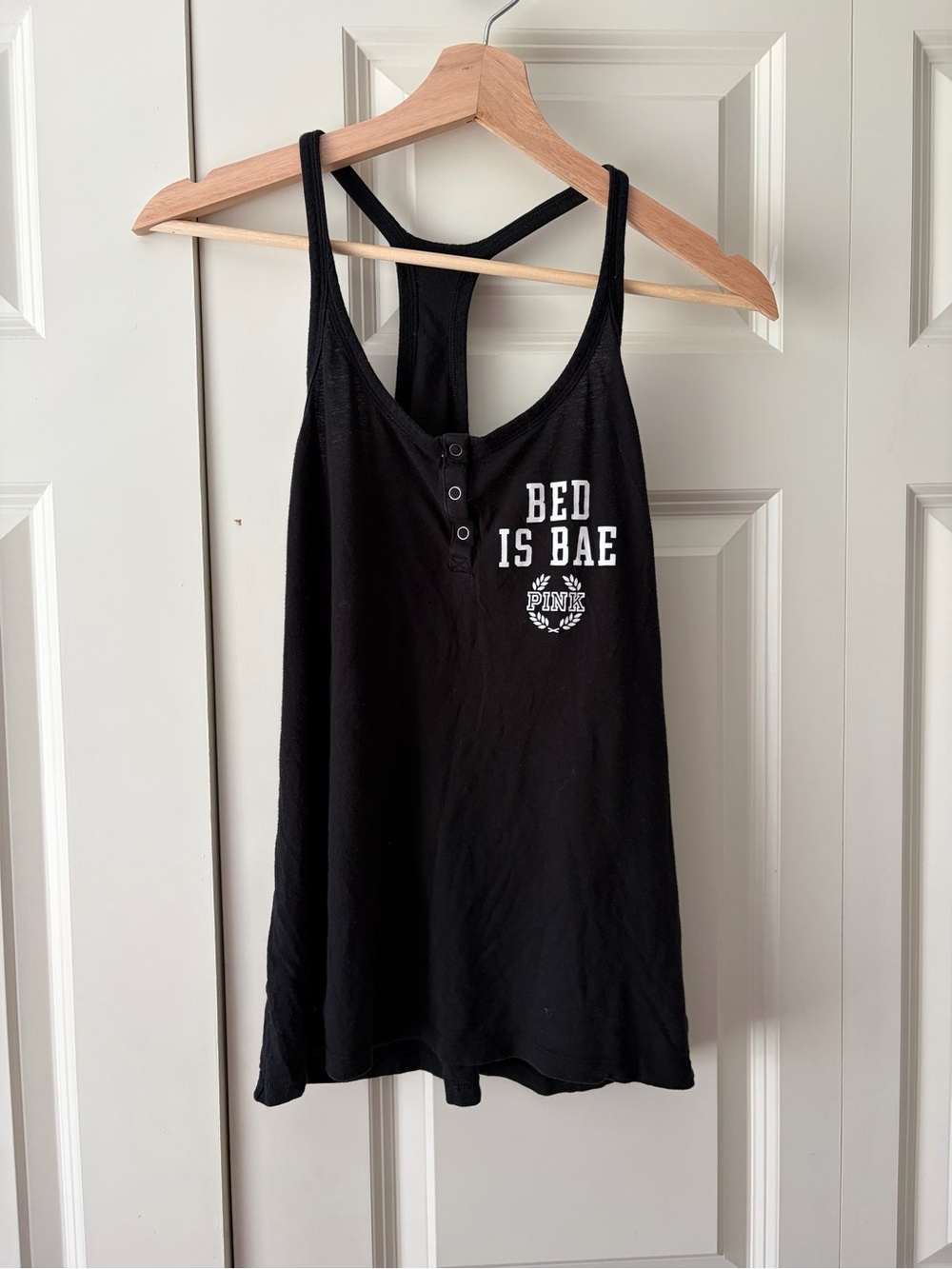 VS Pink Black Tank Top Bed is Bae